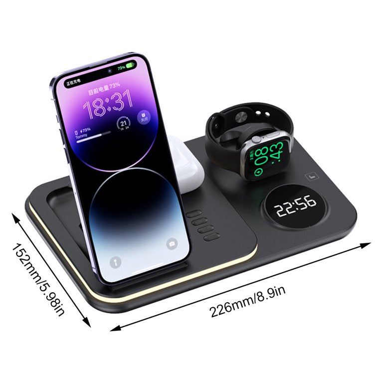 5 in 1 Wireless Charging Station Dock 15W, Phone, Watch & Earbuds