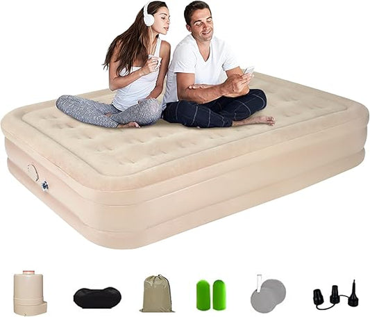 Air Mattress with Built-in Air Pump, for Home & Camping use