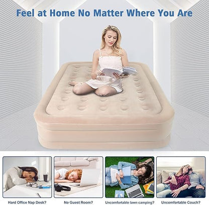 Air Mattress with Built-in Air Pump, for Home & Camping use