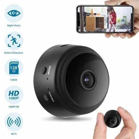 Friendly smart surveillance camera watching over a cozy home for enhanced safety and peace of mind.