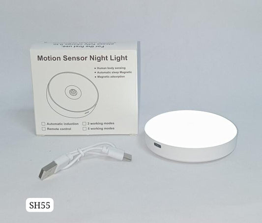 LED Motion Sensor Night Light, USB Rechargeable, White